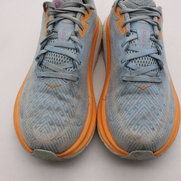 Hoka One One Clifton 9 Women’s Size 8 B Blue Orange Running Sneakers Shoes - Picture 13 of 13